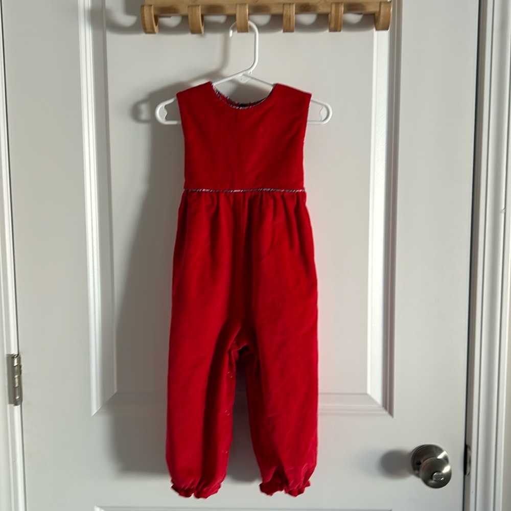 TBBC red w/ plaid bow jumper